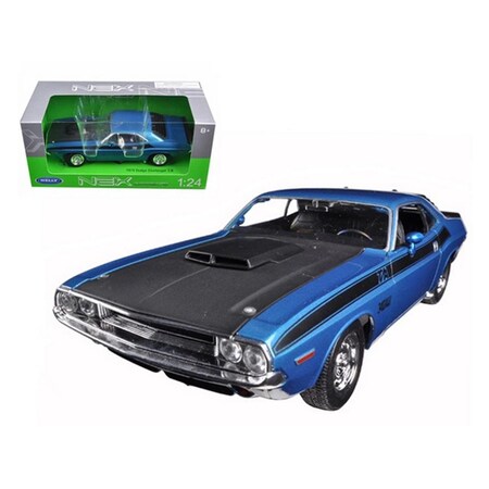 Welly 1970 Dodge Challenger T A Blue 1-24 Diecast Model Car 24029bl